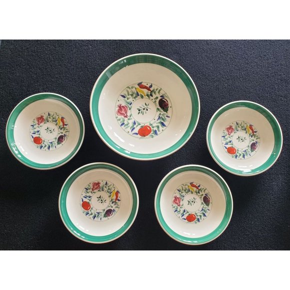 Vintage Hand Painted In Italy Boston Warehouse Trading Corp. Pasta Serving Set - Picture 1 of 16